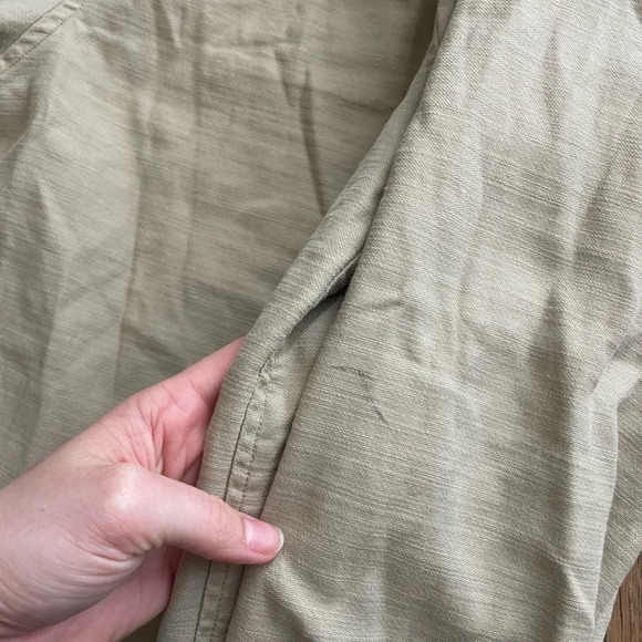 boho minimalist oatmeal jacket button down lightweight size s - Picture 8 of 10